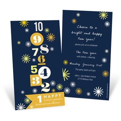 Bold Countdown -- New Year Invitations
