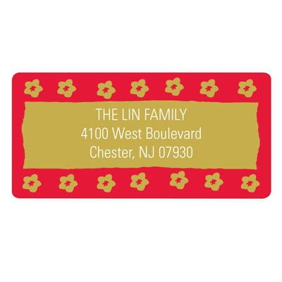 Flower Stamped -- Personalized Address Labels