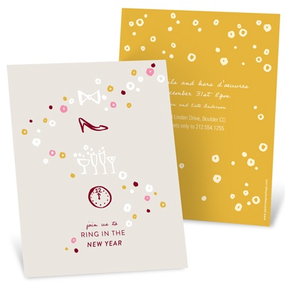 Heels and Happy Toasts -- New Years Eve Party Invites