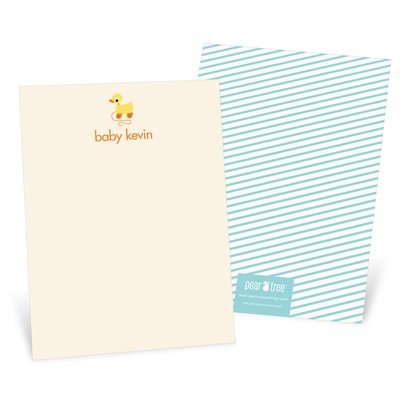 Retro Rubber Duck Toy -- Baby Shower Thank You Cards