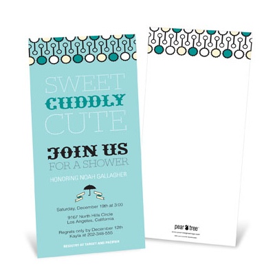 Sweet Poster in Blue -- Modern Personalized Baby Shower Invitations