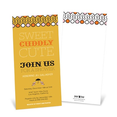 Sweet Poster in Orange -- Modern Personalized Baby Shower Invitations