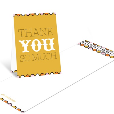 Sweet Poster in Orange -- Modern Baby Shower Thank You Cards