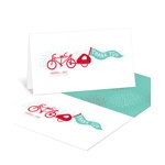 Double Bicycle and Baby Make Three -- Baby Shower Thank You Cards