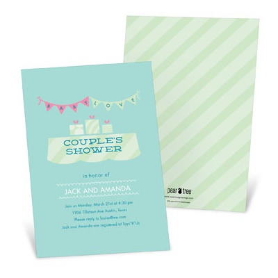 Sweetly Strung Baby Love in Blue -- Couples Baby Shower Invitations