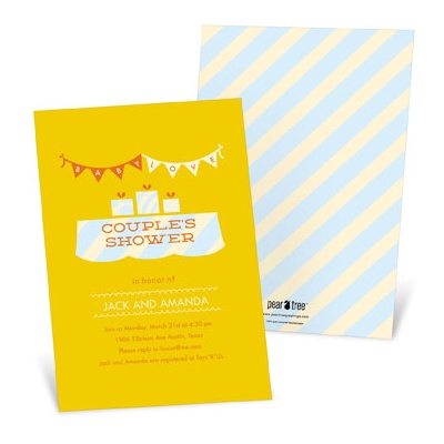 Sweetly Strung Baby Love in Yellow -- Couples Baby Shower Invitations
