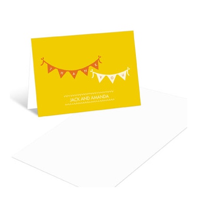 Sweetly Strung Thank Yous in Yellow -- Baby Shower Thank You Cards