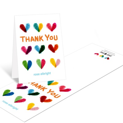 Hand Sketched Hearts Pattern -- Baby Shower Thank You Cards