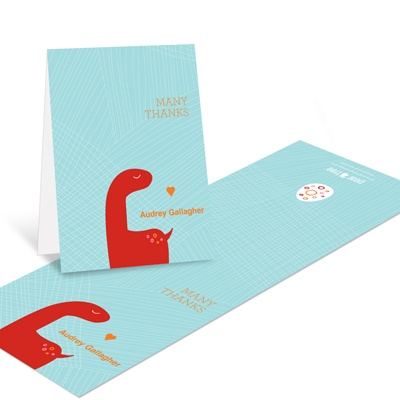Baby Dinosaur Dreaming in Blue -- Baby Shower Thank You Cards