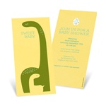 Baby Dinosaur Dreaming in Yellow -- Modern Baby Shower Invitations