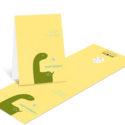 THE GOLDEN TICKET -- BOY PHOTO BIRTH ANNOUNCEMENT, 2in. x 4in. Folded Holiday Card