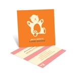 Booming with Bear Hugs in Orange -- Custom Baby Shower Invitations