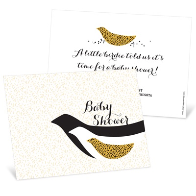 Elegant Birds Flocking Together -- Unique Baby Shower Invitations