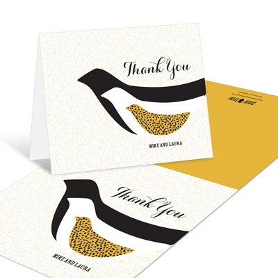 Elegant Birds Flocking Together -- Baby Shower Thank You Cards