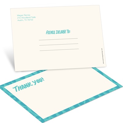 Balloons Bursting with Surprise in Blue -- Baby Shower Thank You Cards