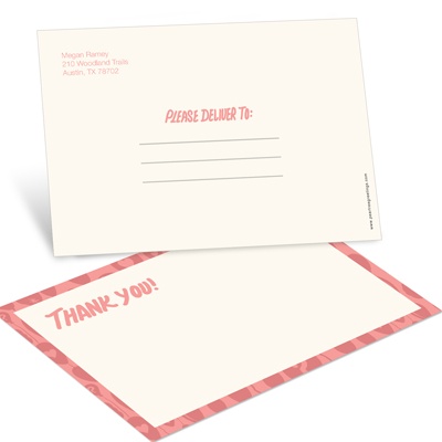 Balloons Bursting with Surprise in Pink -- Baby Shower Thank You Cards