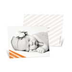 Simply Elegant Stripes in Orange -- Girl Birth Announcements