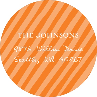 Simply Elegant Stripes Sent in Orange -- Baby Address Labels