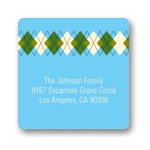 Argyle Meets Adorable Arrival in Blue -- Baby Address Labels