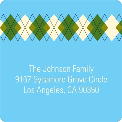 Argyle Meets Adorable Arrival in Blue -- Baby Address Labels