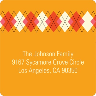 Argyle Meets Adorable Arrival in Pink -- Baby Address Labels