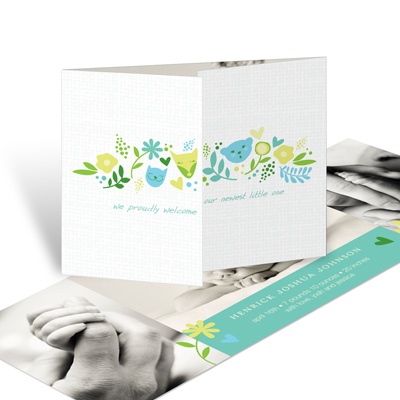 Whimsical Wonder in Blue -- Boy Birth Announcements