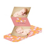 Retro Rattle Shaking in Pink -- Girl Birth Announcements