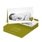 Cross Stitch Introduction in Green -- Boy Birth Announcements