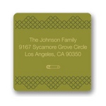 Cross Stitch Border in Green -- Baby Address Labels