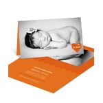 Cross Stitch Introduction in Orange -- Girl Birth Announcements