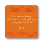 Cross Stitch Border in Orange -- Baby Address Labels