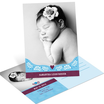 THE GOLDEN TICKET -- BOY PHOTO BIRTH ANNOUNCEMENT, 2in. x 4in. Folded Holiday Card