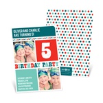 Stripes and Dots in Red -- Kids Birthday Invitations