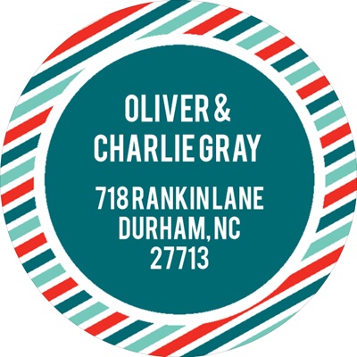 Stripes and Dots in Red -- Address Labels