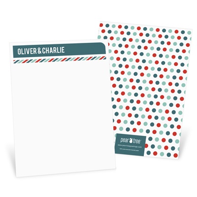 Stripes and Dots in Red -- Thank You Cards
