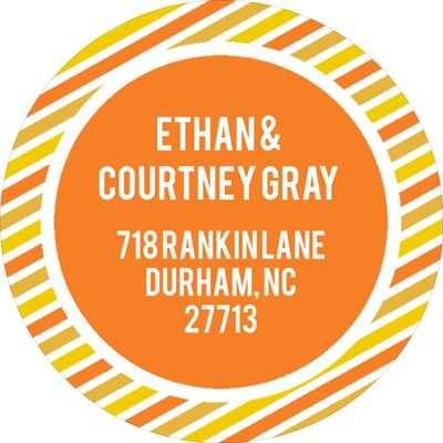 Stripes and Dots in Yellow -- Address Labels