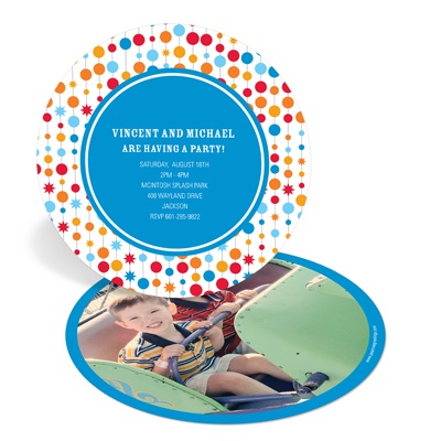 Birthday Garland -- Twins Birthday Invitations