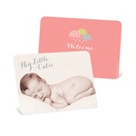 Showered with Love in Pink -- Girl Birth Announcements
