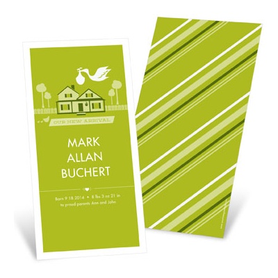 Special Delivery in the Country in Green -- Boy Birth Announcements