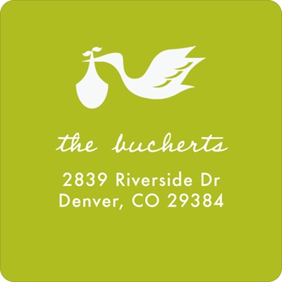 Special Delivery in Green -- Baby Address Labels