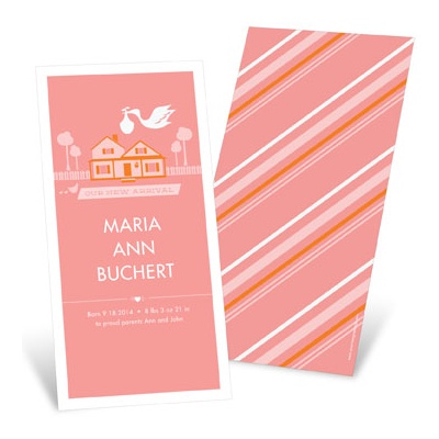 Special Delivery in the Country in Pink -- Girl Birth Announcements