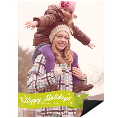 THE GOLDEN TICKET -- BOY PHOTO BIRTH ANNOUNCEMENT, 2in. x 4in. Folded Holiday Card
