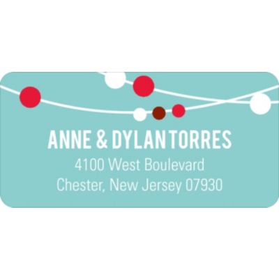 Swooping Lights -- Christmas Return Address Labels