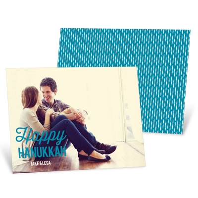 Linear Love Horizontal Photo -- Hanukkah Cards