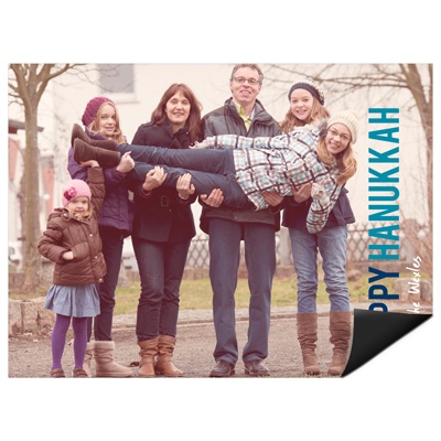 Block Greeting Horizontal Photo Magnet -- Hanukkah Cards