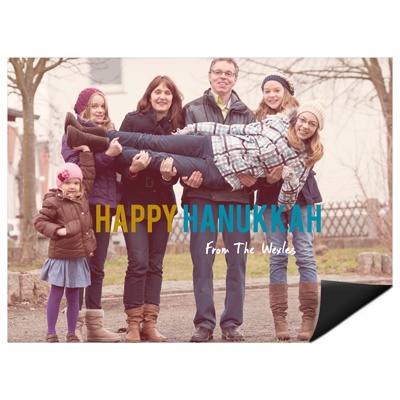 Contemporary Statement Horizontal Photo Magnet -- Hanukkah Cards