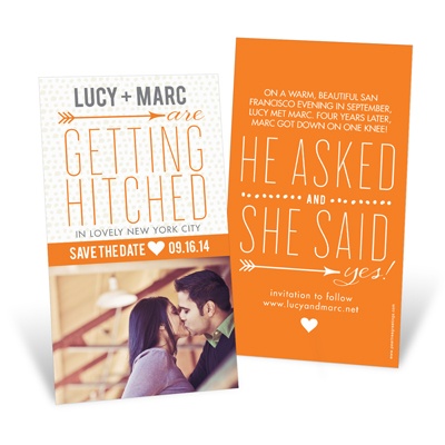 Cupid's Arrow -- Save the Date Cards