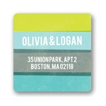 Engaging Stripes in Blue -- Save the Date Address Labels