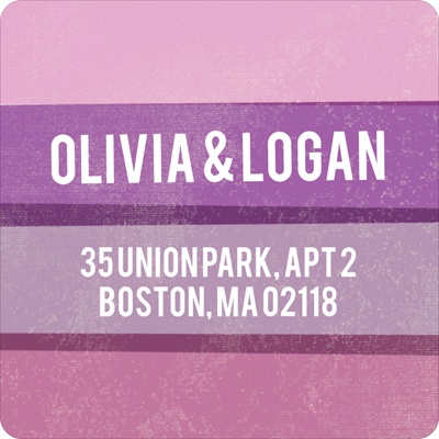 Engaging Stripes in Purple -- Save the Date Address Labels