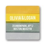 Engaging Stripes in Yellow -- Save the Date Address Labels